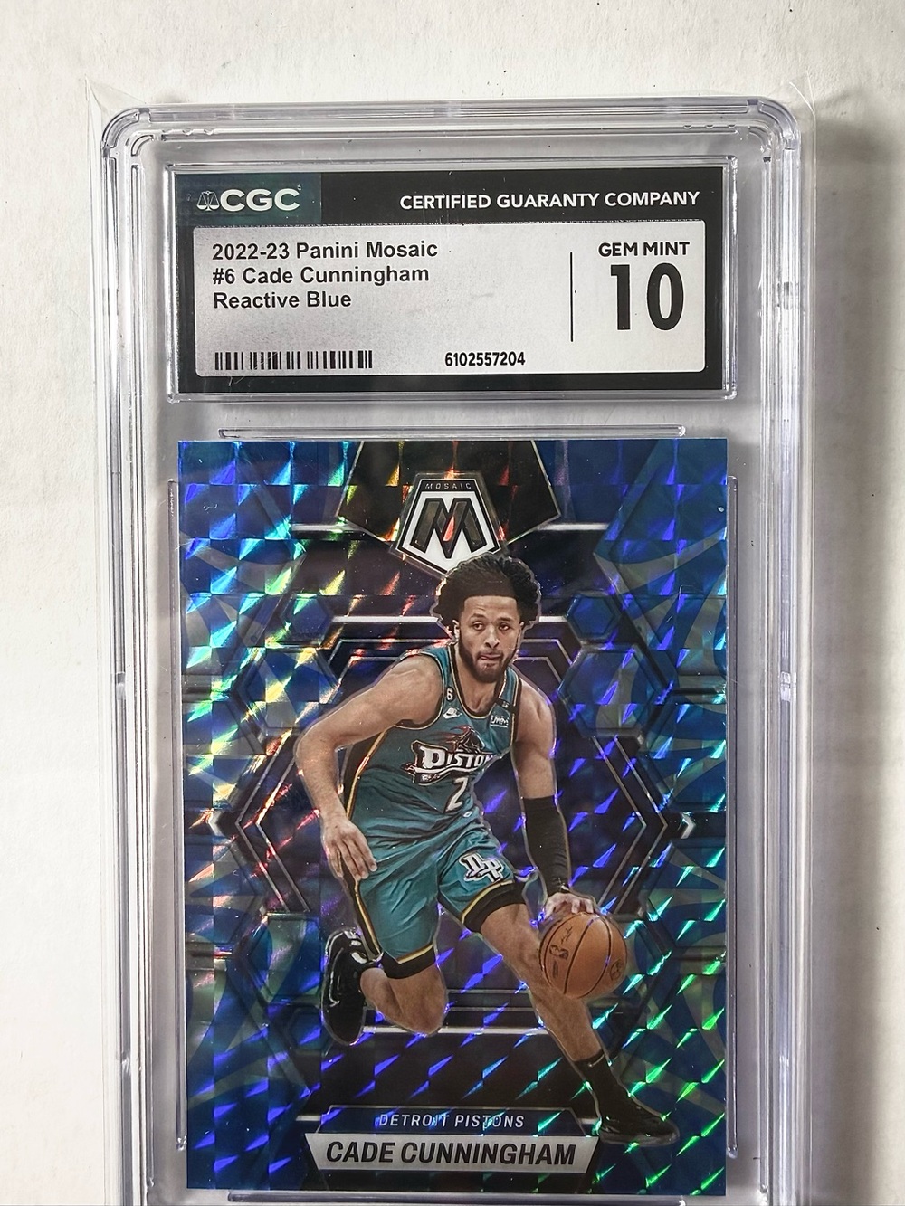 Panini Mosaic Blue Reactive Cade Cunningham CGC 10